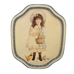 Vintage 1984 The Heirloom Tradition Victoria's Easter Tin Tray Jan Hagara